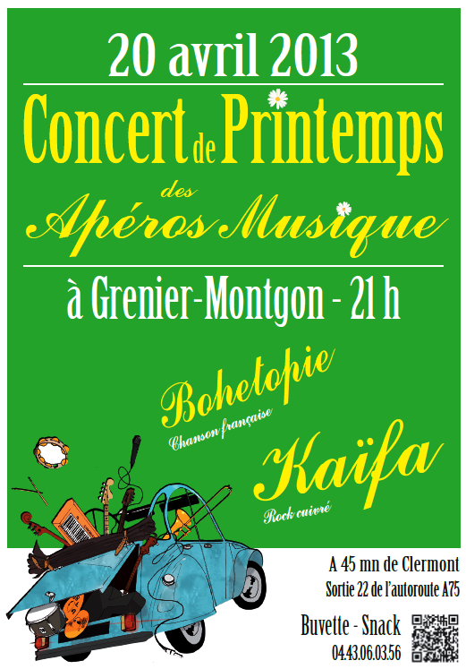 Concert de printemps des Apéros Musique de Blesle en Auvergne
