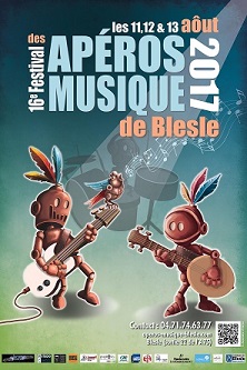 Affiche du festival de l'association Les Apéros Musique de Blesle, Auvergne 2017