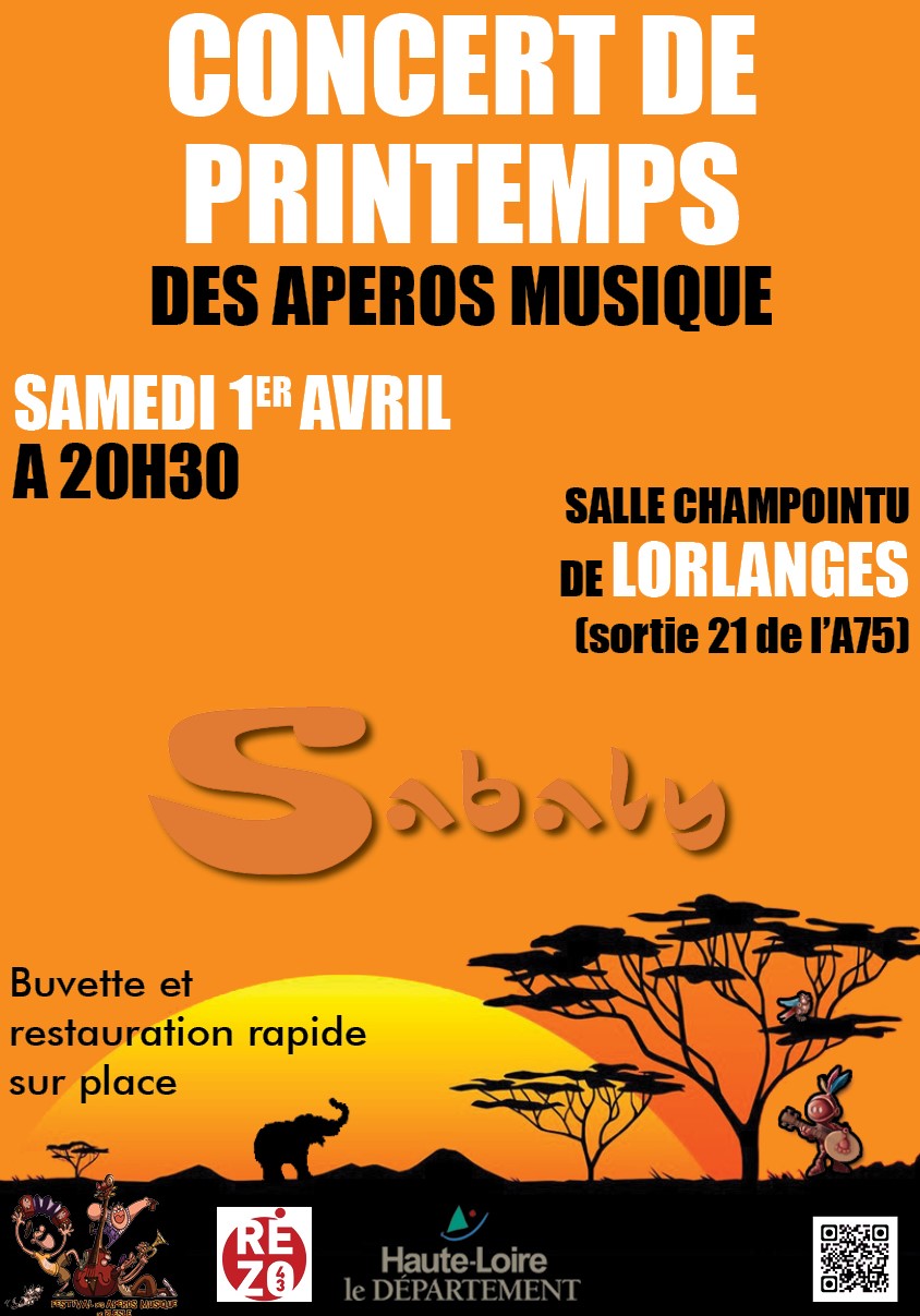Affiche du concert de Printemps de l'association Les Apéros Musique de Blesle, Auvergne 2017