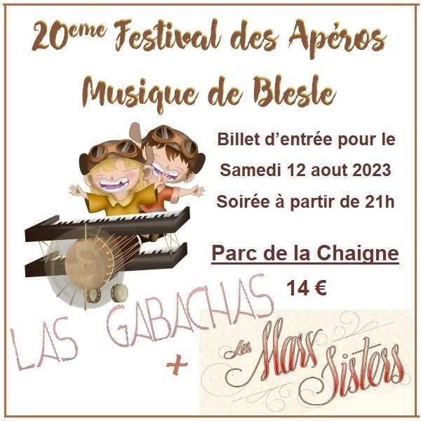 Billets aux concerts soirée du 12/08/23 du festival des Apéros Musique de Blesle
