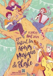 Affiche gagnante du concours d'affiche 2024 des Apéors Musique de Blesle